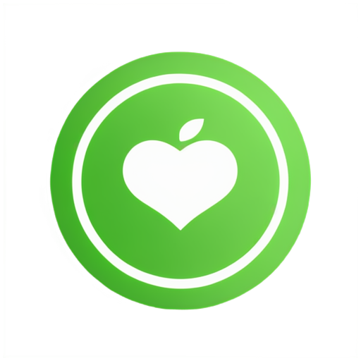 The background color is light green. Add a small icon about nutrition in the middle, with a white background. - icon | sticker