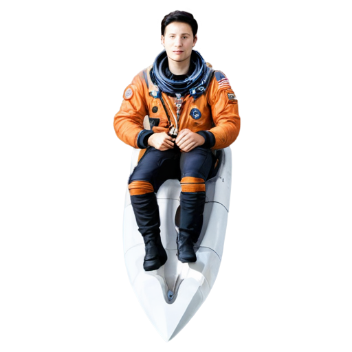 pavel durov, cosmonaut, 3D, flying on a rocket, universe, sitting on a rocket - icon | sticker