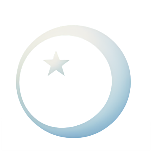 crescent with a star near it - icon | sticker