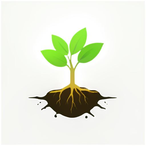 roots and mycorrhizae into soil - icon | sticker