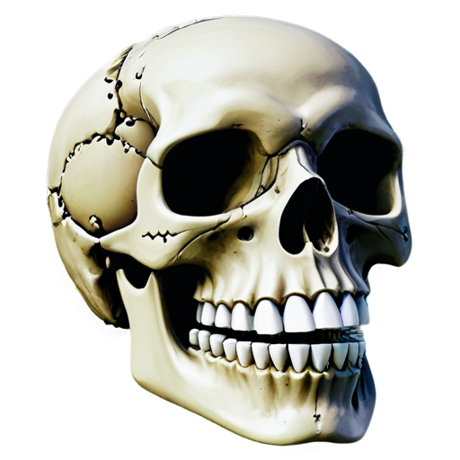 skull with a frag grenade in his teeth - icon | sticker