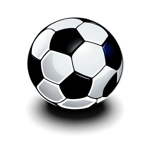 Soccer ball cartoonish draw effect. With no outline. No shadows - icon | sticker