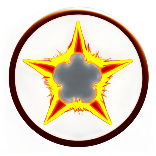 brown fire star circle icon - icon | sticker