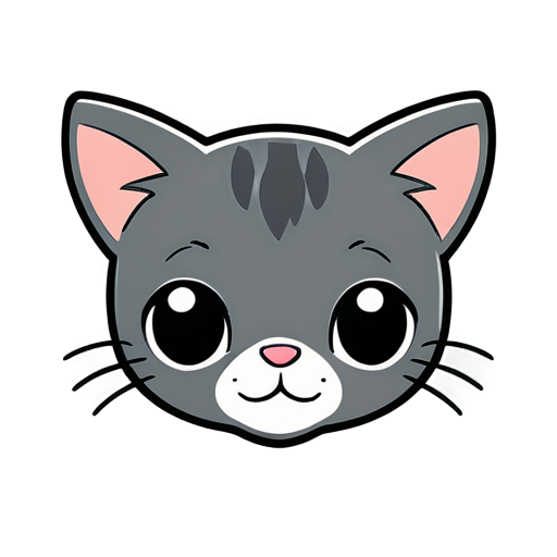 cute gray cat paw - icon | sticker