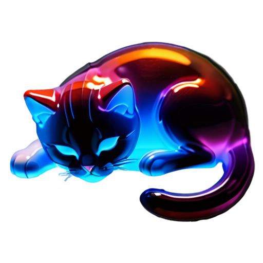 sleeping cat, colorized - icon | sticker