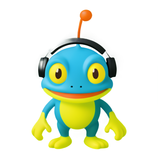 Fat murloc wearing a headset - icon | sticker