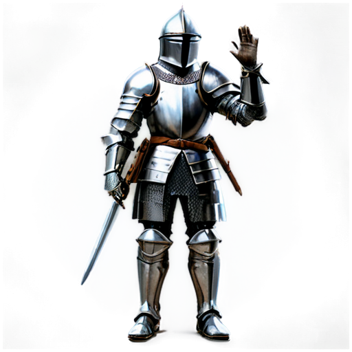 knight in full armor waving - icon | sticker