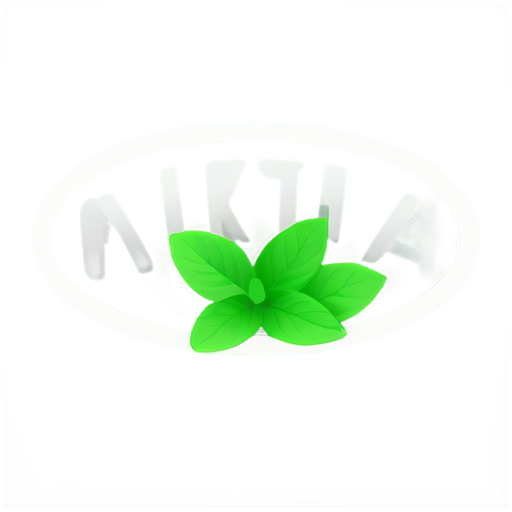 Logo for massage parlour "Мятка" with white background and a lot of mint leaves - icon | sticker