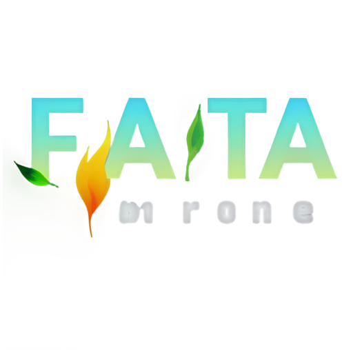 Art with words "fata morgana" including fire, water splashes, wind blowing and plants - icon | sticker