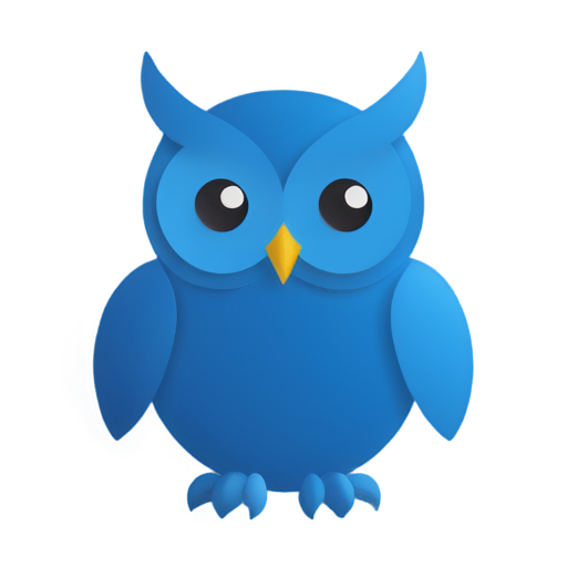 Make me a blue owl icon. - icon | sticker