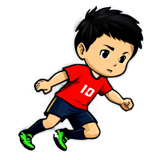 Ball football with player - icon | sticker