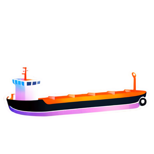 Outlined 2d loaded Fuel Tanker Ship Icon - icon | sticker