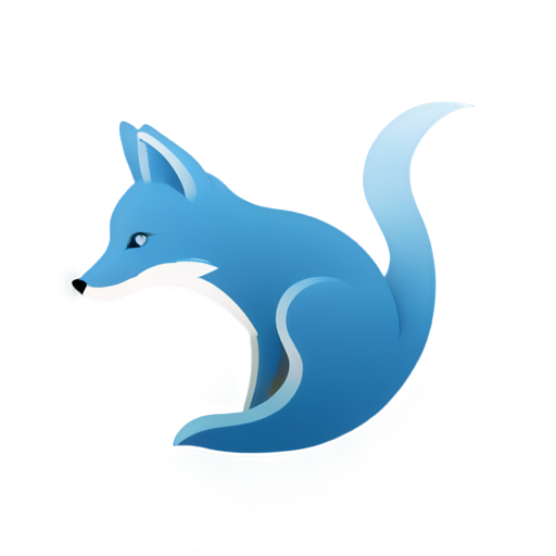 blue fox for logo rounded - icon | sticker