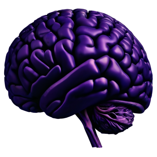 Human brain on the side purple flower texture - icon | sticker