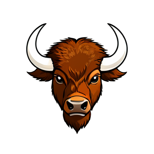 head of a bison, aggressive style - icon | sticker