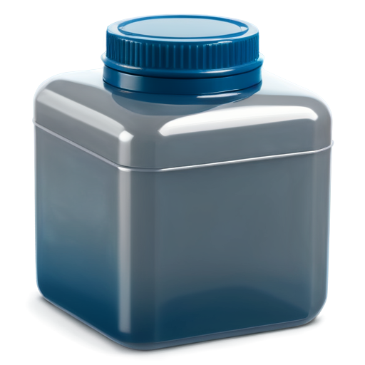 square gray plastic canister with machine oil inside - icon | sticker