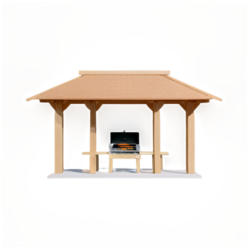 Wooden barbecue shelters - icon | sticker