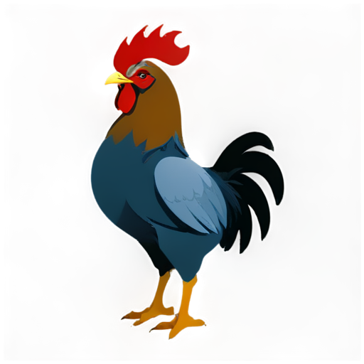 a rooster in a German military uniform - icon | sticker