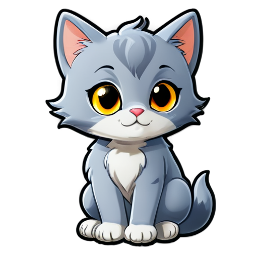 cute gray cat paw - icon | sticker