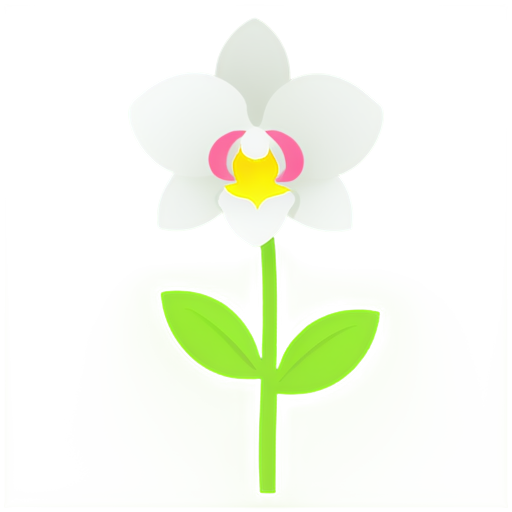 crochet orchid flower - icon | sticker