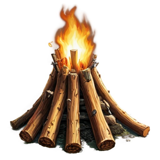 medieval bonfire - icon | sticker