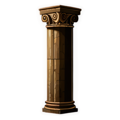 2d brown castle column icon - icon | sticker