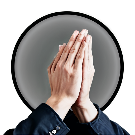 hands praying with dark circle around - icon | sticker