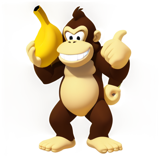 donkey kong with banana - icon | sticker