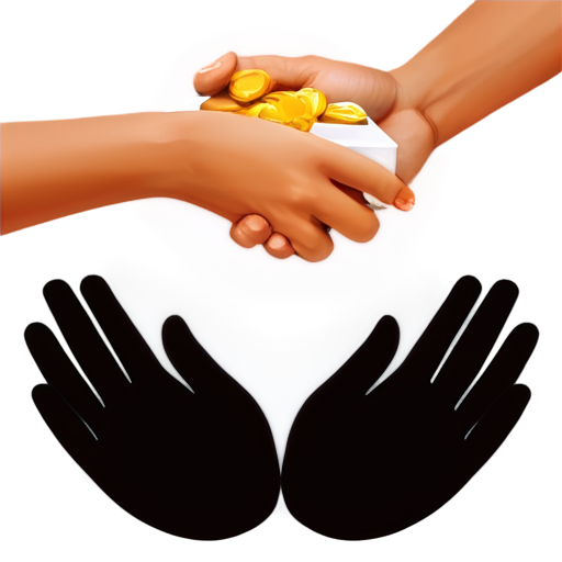 Image of an icon for a web application for renting and leasing goods and services. The icon is in the style of Material Design, and is 512x512 pixels in size. The icon depicts two hands passing an object back and forth, symbolizing the transfer of goods or services - icon | sticker