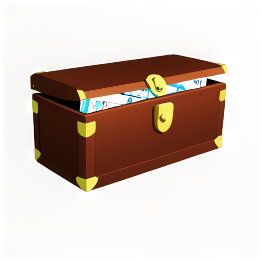 a treasure chest with faceless cards in it - icon | sticker