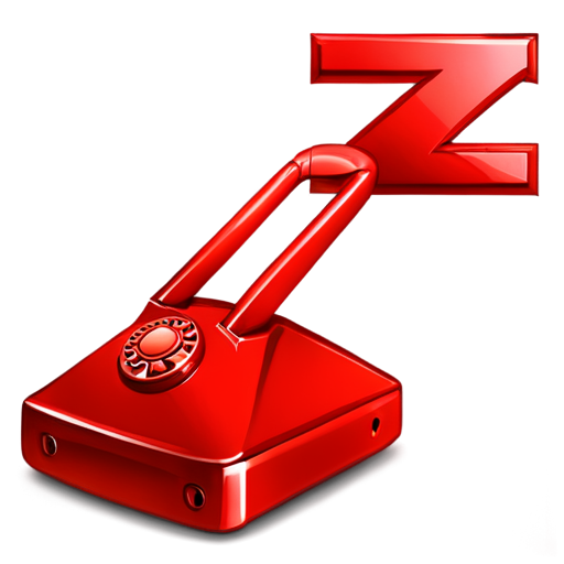 letter Z on red phone with tanks and hammer and sickle - icon | sticker