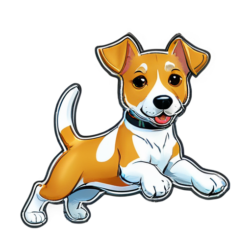 Jack Russell Terrier jumps into gold like Scrooge McDuck - icon | sticker