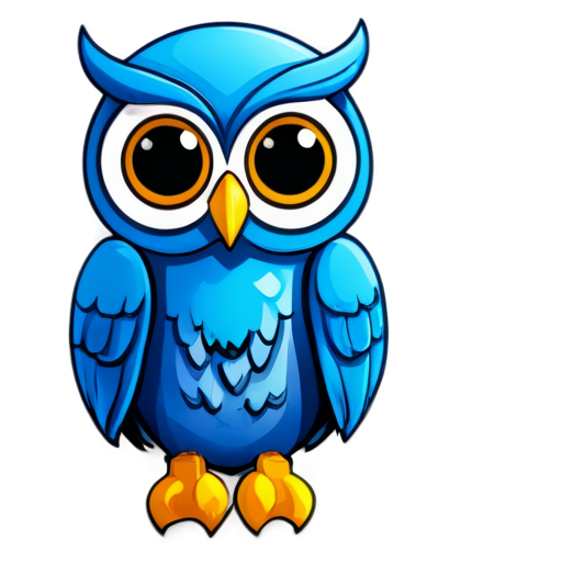 Make me a blue owl icon. - icon | sticker