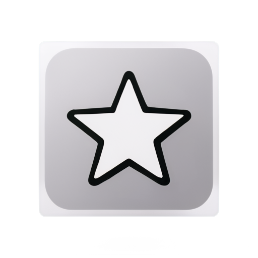 A square with a star inside, black and white sketch icon - icon | sticker