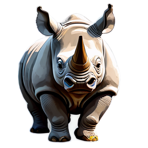 Very serious rhinoceros named Husi - icon | sticker