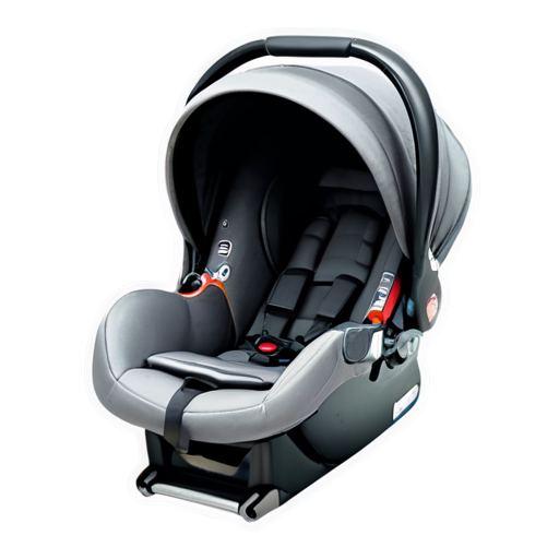 baby seat car stroller icon grey no background - icon | sticker