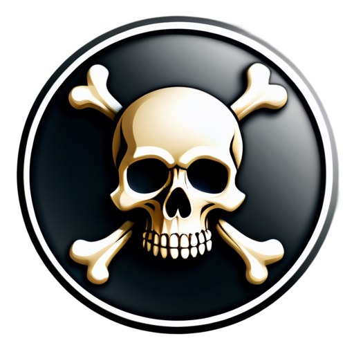 skull and crossbones circle around icon - icon | sticker