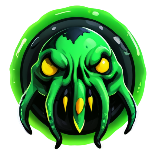 monster hive icon green and black colors scary style slime - icon | sticker