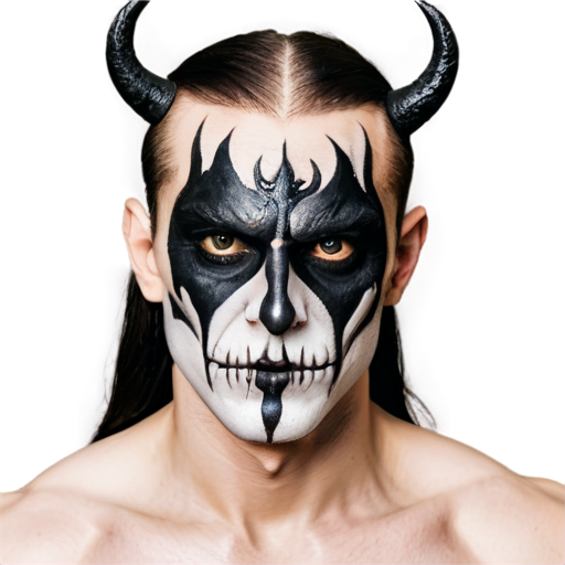 black metal devilish sick make-up for man - icon | sticker