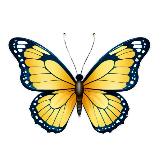 beautiful butterfly, painted, flat - icon | sticker