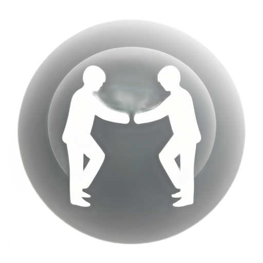 A play button, two people forming a Tai Chi pattern, a Tai Chi pattern. - icon | sticker