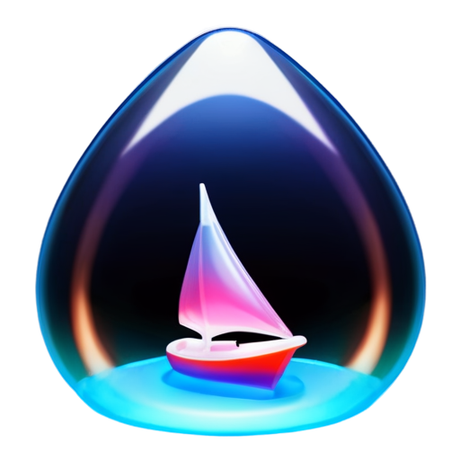 a sail inflated by a tailwind - icon | sticker