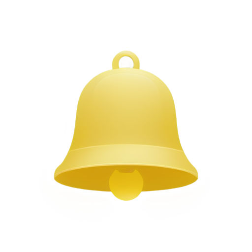 blue and yellow bell, transparent png style - icon | sticker