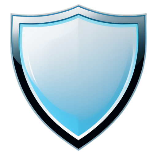 draw a blue shield icon with white elements. symbolizing protection from advertising on the Internet - icon | sticker