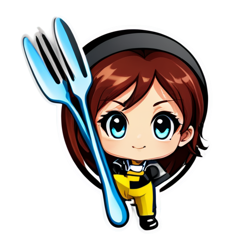 logo for a team that polishes cutlery - icon | sticker