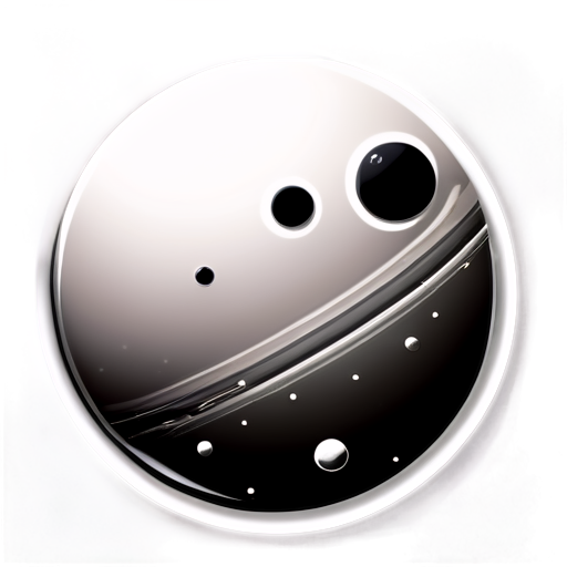 planetary system black and white - icon | sticker