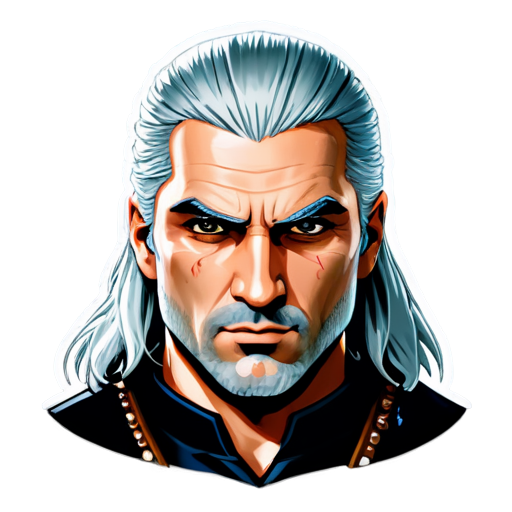 geralt`s head, witcher - icon | sticker