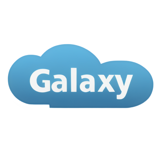 logo log is word "Galaxy " like cloud a website logo color is blue - icon | sticker