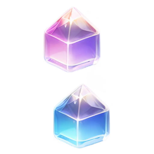 3 Crystals standing next to each other, no background - icon | sticker