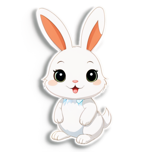 Bunny white cartooon cute - icon | sticker